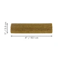 Two cylindrical dog treats with speckled surface, arranged side by side. Shown with product dimensions