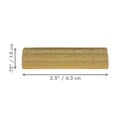 Two cylindrical dog treats with speckled surface, arranged side by side. Shown with product dimensions