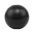 Black natural rubber ball dog toy with “KONG” embossed.