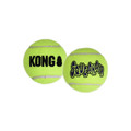 Neon green tennis ball dog toy with KONG printed.