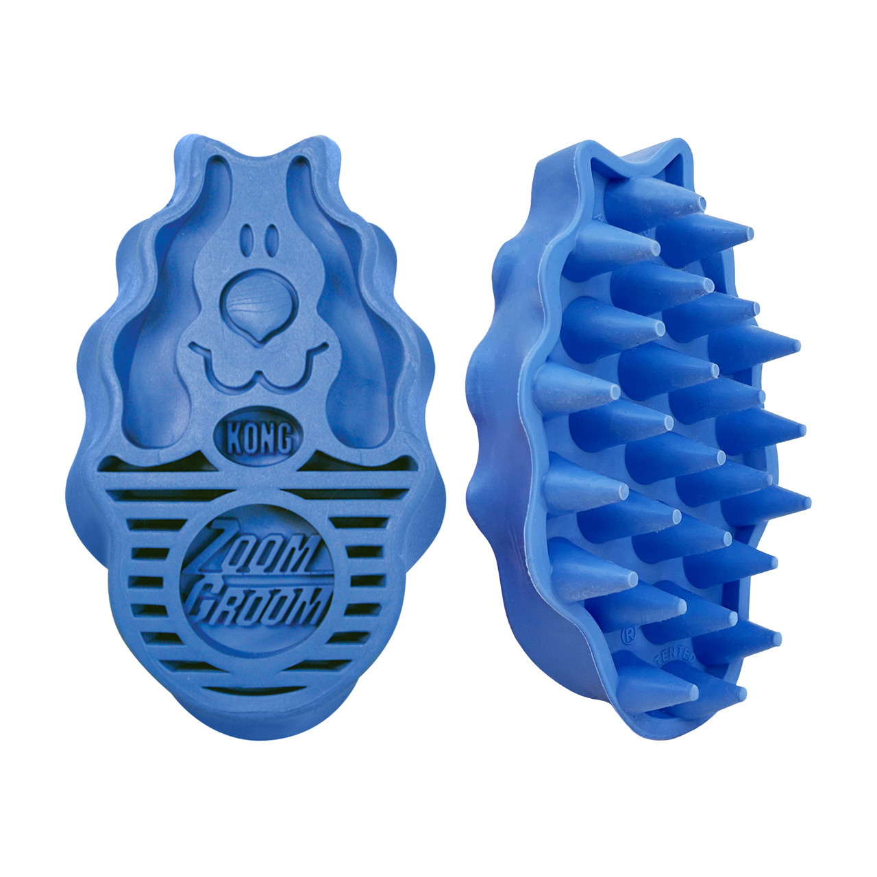 ZoomGroom Dog Brush for Grooming and Shampooing, Blue