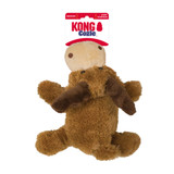 Brown and beige moose-shaped toy with small antlers and soft body. Shown in its retail packaging.