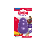 Purple bone-shaped dog toy with rope through the ends.  Shown in its retail packaging.