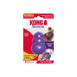 Purple bone-shaped dog toy with rope through the ends.  Shown in its retail packaging.
