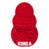 Red KONG-shaped dog feeding mat with textured grooves and ridges.