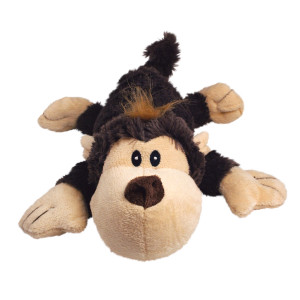 Brown and beige monkey shaped dog-shaped toy with floppy ears. Brown and beige monkey shaped dog-shaped toy with floppy ears.
