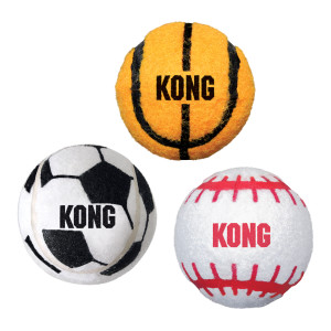 Orange and black - basketball themed tennis ball dog toy.