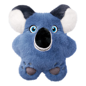Bluish grey Koala plush dog toy with long ears and fuzzy body.