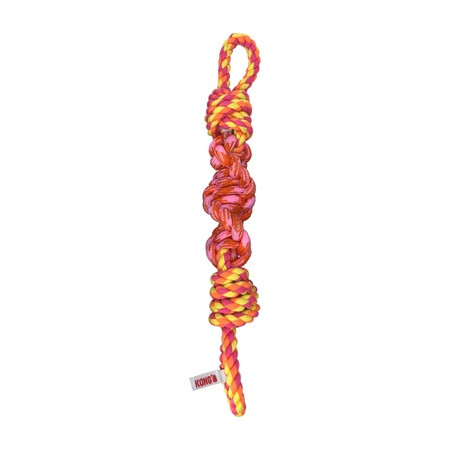 Blue and Green twisted rope dog toy with knotted ends and chewable texture.