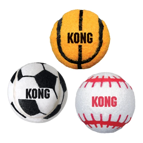 Orange and black - basketball themed tennis ball dog toy.