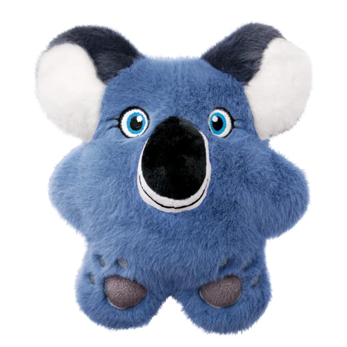 Bluish grey Koala plush dog toy with long ears and fuzzy body.