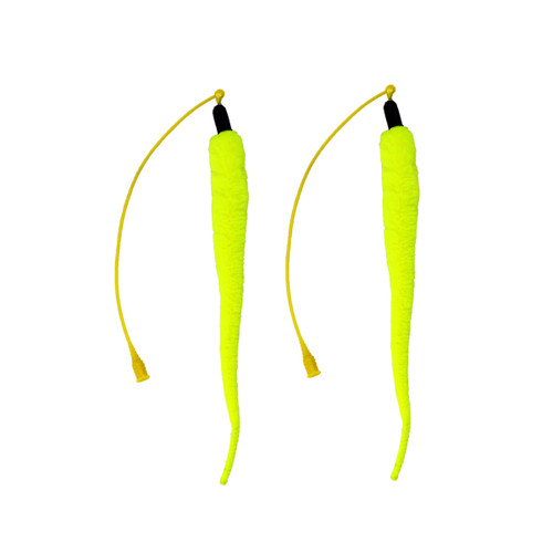 Two-pack of yellow/green feathered tails.
