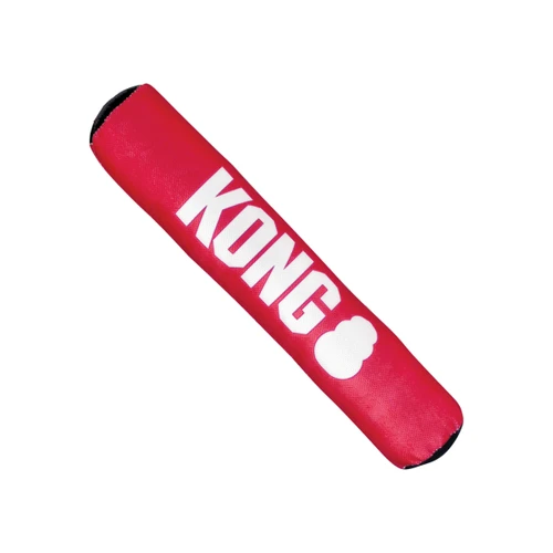 Red ballistic material- stick dog toy with “KONG” branding.