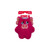 Pink pig plush dog toy with rounded body and fuzzy texture. Shown in its retail packaging.