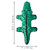 Green alligator-shaped dog toy with textured surface. Shown with product dimensions