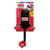 Black punching bag with dangling boxing gloves and a suction for attachment at the bottom. Shown in its retail packaging.