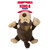 Brown and beige monkey shaped dog-shaped toy with floppy ears. Shown in its retail packaging.