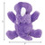 Purple rhino plush toy with soft body and small horn. Shown with product dimensions