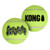 Neon green tennis ball dog toy with KONG printed.