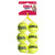 Neon green tennis ball dog toy with KONG printed. Shown in its retail packaging.