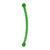 Green twisted hard dog toy with balled handle.