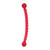 Red twisted hard dog toy with balled handle.