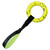 Bright Yellow with black dots ring-shaped dog toy with raised bumps.