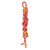 Pink and orange twisted rope dog toy with knotted ends and chewable texture.