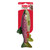 Ranbow Trout Fish-shaped dog toy in green, pink, and white. Shown in its retail packaging.