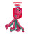 Pink Octopus toy with round head and tethered legs. Shown in its retail packaging.