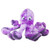 Purple plush Octopus dog toy with long neck and stitched features.