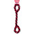 Red and black rope dog toy with twisted design and knotted ends. Shown in its retail packaging.