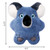 Bluish grey Koala plush dog toy with long ears and fuzzy body. Shown with product dimensions