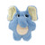 Blue elephant plush dog toy with soft texture and floppy ears.