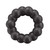 Black ring shaped dog toy with rounded texture all the way around.