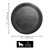Black circular flying disc dog toy with “KONG” embossed. Shown with product dimensions