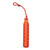 Orange dummy dog toy with rope loop.