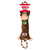 Brown and tan monkey plush  dog toy with roped ends. Shown in its retail packaging.