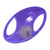Purple football shaped dog toy with two handles.