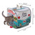 KONG-branded cat tunnel in the shape of a camper trailer.  Shown with product dimensions