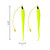 Two-pack of yellow/green feathered tails.  Shown with product dimensions