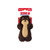Brown otter plush dog toy with elongated body. Shown in its retail packaging.