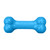 Blue bone-shaped dog toy with textured ends.