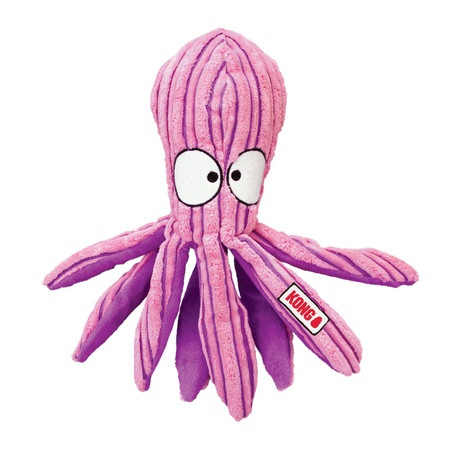 Pink octopus plush toy with soft corduroy tentacles.