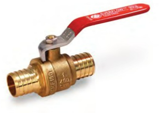 2 Valvole A Sfera PEX A Crimpare Da 2,5 Cm In Ottone DZR - Manico Blu, Passo Totale, Per Acqua Potabile E Riscaldamento, NSF/ANSI 61 - 3