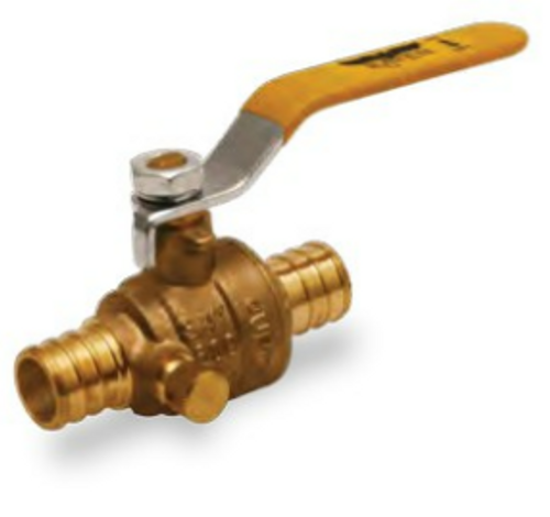 Multipack Valves 
Purge Drain • CSA Certified • Lead Free • Full Port • 600 WOG 
■ Dezincification Resistant (DZR) Lead Free Brass Material 
■ Blow Out Proof Stem Design 
■ Stainless Steel Ball 
■ Pex Ends Conform to ASTM F1807 
■ Vinyl Grip Lever Handle 
■ 600 psi (WOG) 150 psi (WSP) Service 
■ Temperature Range : -20°F to 300°F