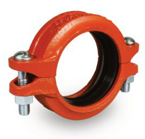 Grooved Flexible Coupling

Grooved Fittings are designed and

manufactured to comply with Groove Dimen-

sion ANSI/AWWA C606. Grooved mechanical

couplings conform to ASTM F1476. Ductile

iron pipe couplings and fittings material con-

form to ASTM A536 Grade 65-45-12. Coatings

of Orange Paint or Hot Dipped Galvanized

Conforming to ASTM A153. Gasket Grade E

EPDM (Green Stripe) -30°F (-34°C) to +230°F

(+110°C)