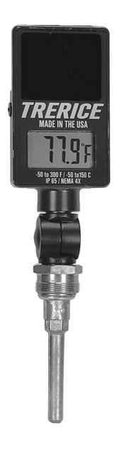 The Trerice SX9 “Digital Therm” comes standard with a NEMA-4X case, making it the perfect choice for outdoor applications and in areas that require “spray-down.” The SX9 is the ideal replacement for existing mercury-in-glass thermometers in environmentally conscious applications. The Trerice SX9 “Digital Therm” comes standard with a NEMA-4X case, making it the perfect choice for outdoor applications and in areas that require “spray-down.” The SX9 is the ideal replacement for existing mercury-in-glass thermometers in environmentally conscious applications.