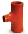 Grooved Reducing Tee

Grooved Fittings are designed and

manufactured to comply with Groove Dimen-

sion ANSI/AWWA C606. Grooved mechanical

couplings conform to ASTM F1476. Ductile

iron pipe couplings and fittings material con-

form to ASTM A536 Grade 65-45-12. Coatings

of Orange Paint or Hot Dipped Galvanized

Conforming to ASTM A153. Gasket Grade E

EPDM (Green Stripe) -30°F (-34°C) to +230°F

(+110°C)