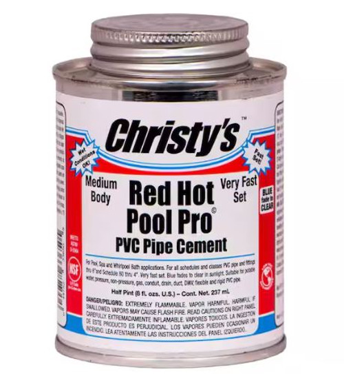 CHRISTY'S RED HOT POOL PRO PVC CEMENT, QUART